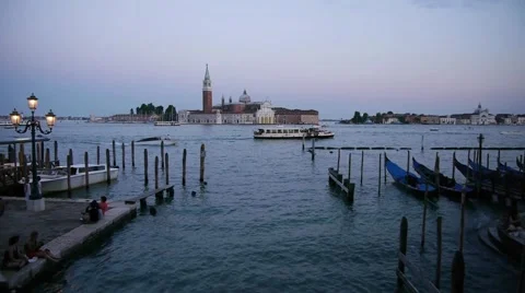 Venice view from bridge to Canale Grande Stock Footage 44128366