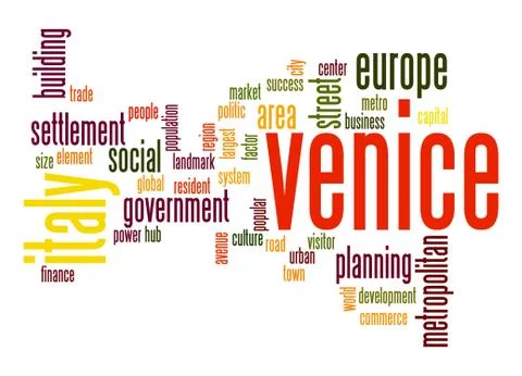 Venice word cloud Stock Illustration