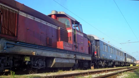 Venice‑Simplon Orient Express moving to Istanbul from Varna, Bulgaria Stock Footage 206344837