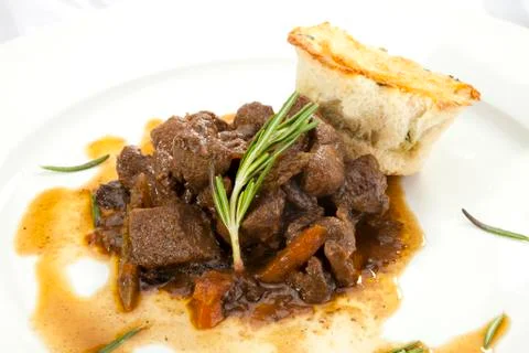 Venison ragout with dumpling Stock Photos
