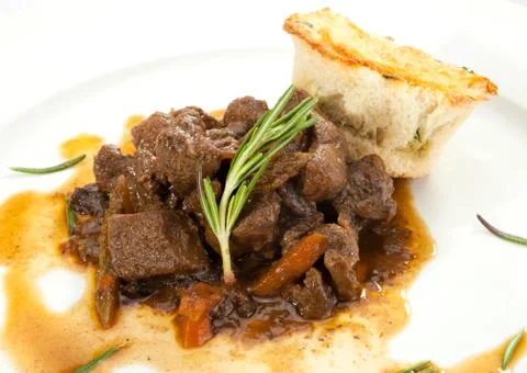 Venison ragout with dumpling Stock Photos