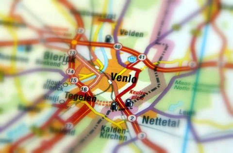 Venlo on a map Stock Photos