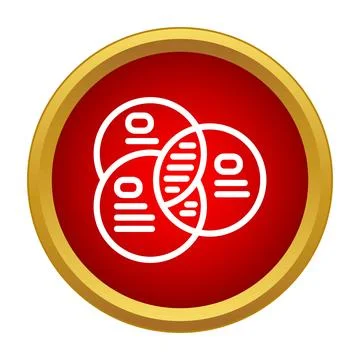 Venn diagram icon representing data analysis and intersection Ilustração Stock