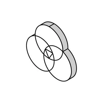 Venn diagram isometric icon vector illustration Illustrazione stock