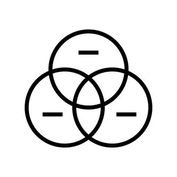 Venn diagram line icon vector illustration イラスト素材