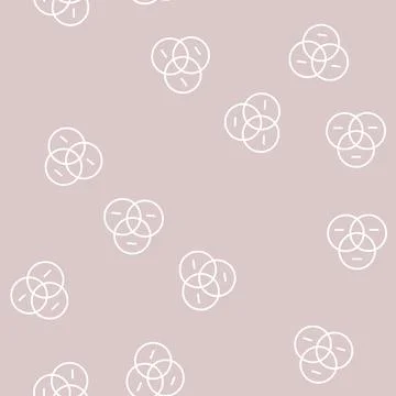 Venn diagram line seamless pattern Stock Illustration