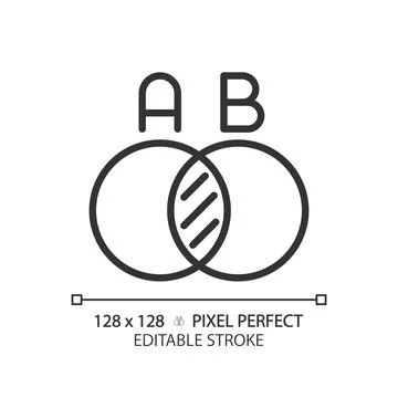 Venn diagram linear icon Stock Illustration