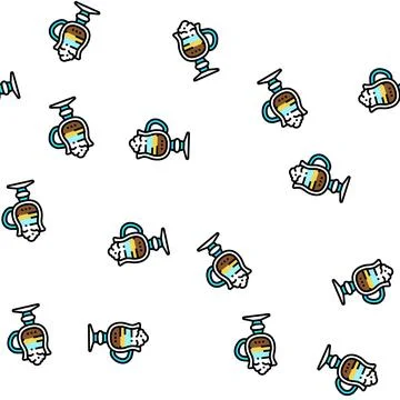 Vennese coffee vector seamless pattern Stock Illustration