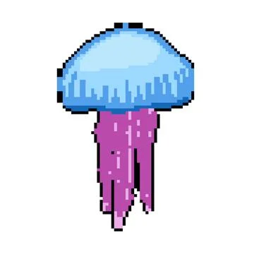 Venom jellyfish pixel art vector illustration Stock Illustration