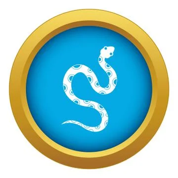 Venomous snake icon blue vector isolated 스톡 일러스트