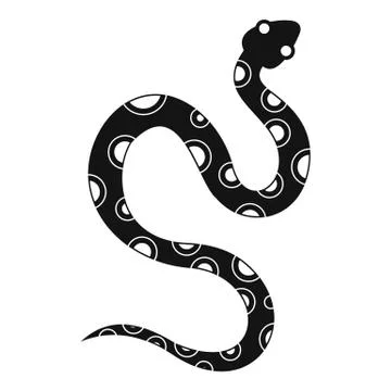 Venomous snake icon, simple style Illustration