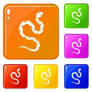 Venomous snake icons set vector color Stock Illustration