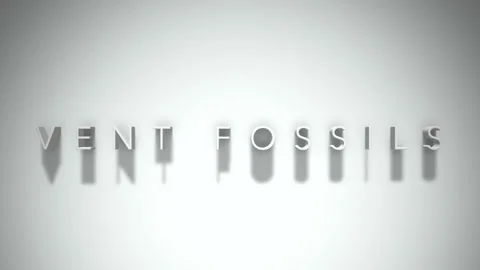 Vent fossils 3D title animation with shadows on a white background 動画素材 297816271