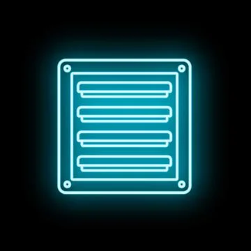 Vent gril neon icon glowing on black background Ilustración de archivo