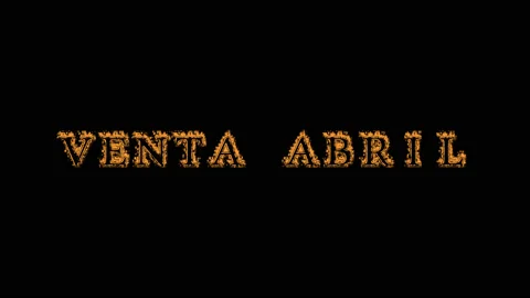 Venta abril fire text effect black background Stock Footage 136499686