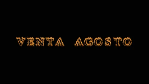Venta agosto fire text effect black background Stock Footage 136499702
