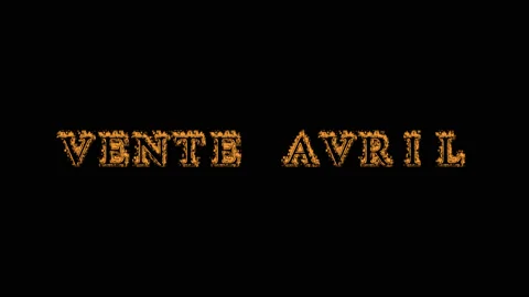 Vente avril fire text effect black background Stock-Footage 136565962