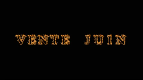 Vente juin fire text effect black background Stock Footage 136565967