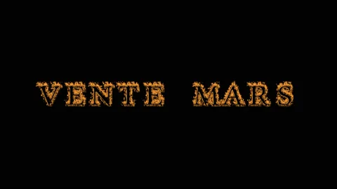 Vente mars fire text effect black background Stock Footage 136565964