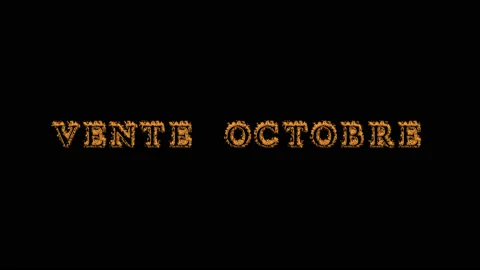 Vente octobre fire text effect black background Stock Footage 136565972