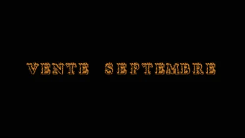Vente septembre fire text effect black background Stock Footage 136565970