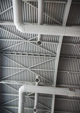 Ventilation and air conditioning system in industrial or commercial building Stock Photos