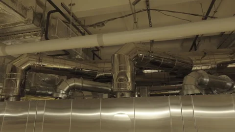 Ventilation and heat extraction system for large industrial baking ovens Stock Footage 327872319