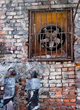 Ventilation in a brick wall Stock Photos