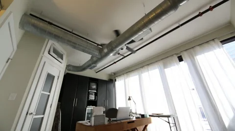 Ventilation Duct Work In Loft Stock Footage 46631530