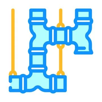 Ventilation ducts color icon vector illustration 스톡 일러스트