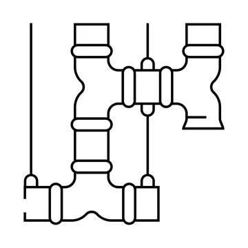 Ventilation ducts line icon vector illustration 스톡 일러스트