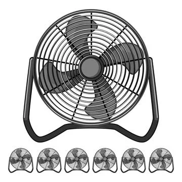 Ventilation electric fan cartoon vector graphic Stock Illustration