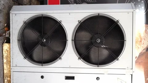 Ventilation Fan in Industrial Cooling Unit Stock Footage 341389408
