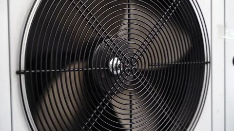 Ventilation Fan in Industrial Cooling Unit Stock Footage 341389595