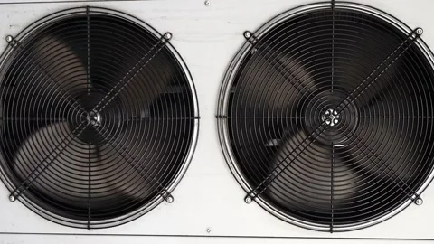 Ventilation Fan in Industrial Cooling Unit Stock Footage 341389630