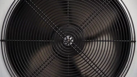 Ventilation Fan in Industrial Cooling Unit Stock Footage 341389652
