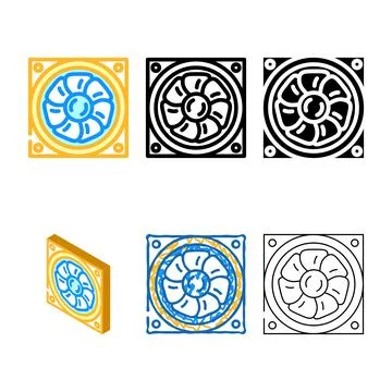 Ventilation fan multipack color icon vector 스톡 일러스트