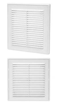 Ventilation grate isolated on a white background. Square shape. Material plas Stock Photos