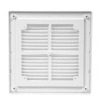 Ventilation grate isolated on a white background. Square shape. Material pl.. Stock Photos