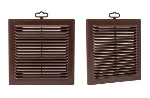 Ventilation grate isolated on a white background. Square shape. Material plas Stock Photos