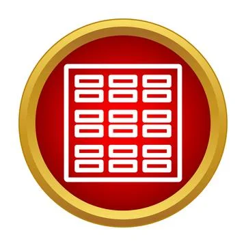 Ventilation grid icon on red gold circle Stock Illustration