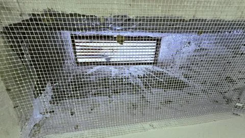 Ventilation Grid with Protective Mesh Stock Photos