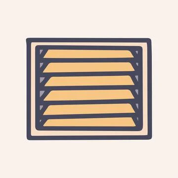 Ventilation grill color vector doodle simple icon Stock Illustration