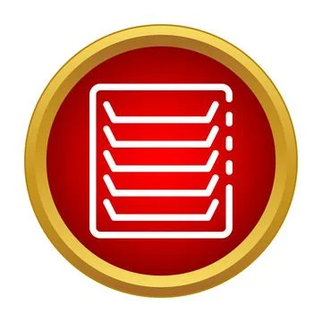 Ventilation grill louvers system in red circular icon Stock Illustration