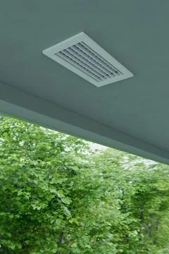 Ventilation grill in a room with a large window 3d Stock Photos