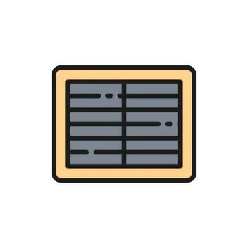 Ventilation grill, supply ventilation system flat color line icon. Illustrazione stock