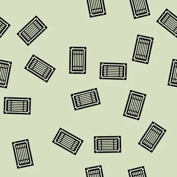 Ventilation grille glyph vector seamless pattern Stock Illustration