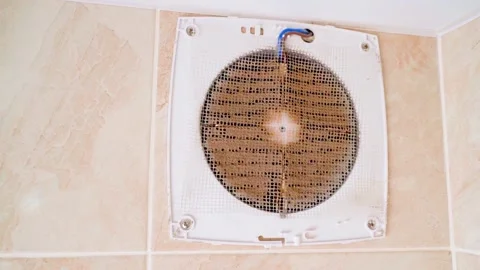 The ventilation mesh in the bathroom is clogged with dust Stock Footage 172516972