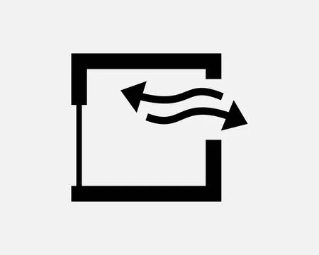 Ventilation Opening Window Air Flow Exchange Ventilate Icon Sign Vector Stock Illustration
