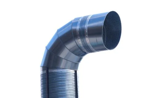 Ventilation pipe of industrial building, isolated on white Stock-Fotos